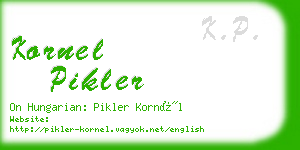 kornel pikler business card